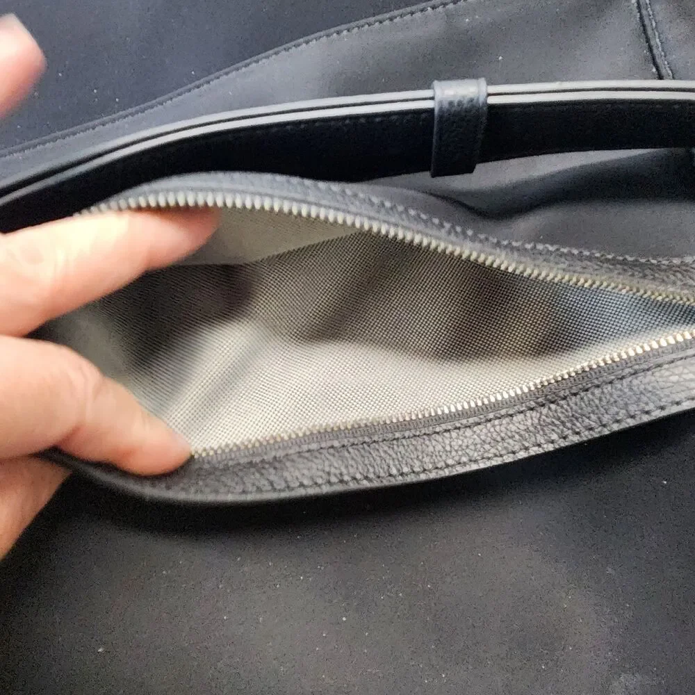 Cole Haan Grandseries Black Nylon W/Leather Trim Large Tote Bag Excellent Cond.
